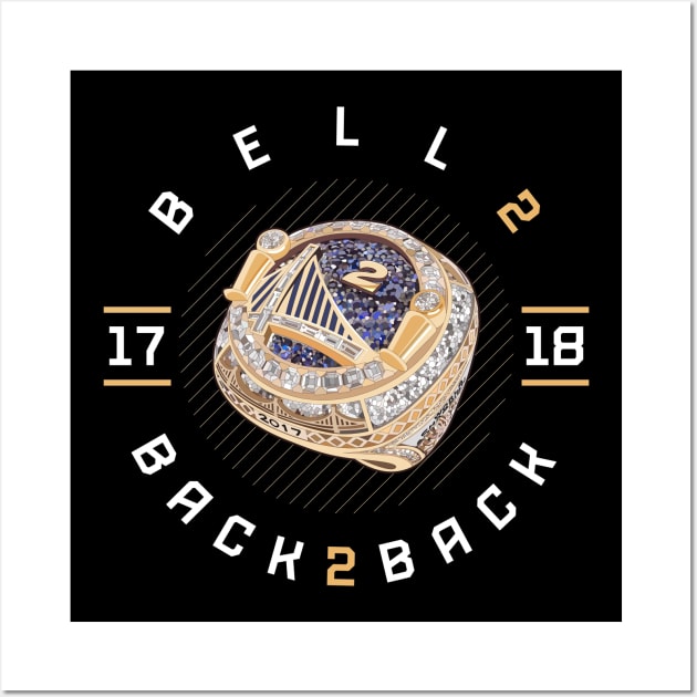 Jordan Bell 2 Back 2 Back Championship Ring 2017-18 Wall Art by teeleoshirts